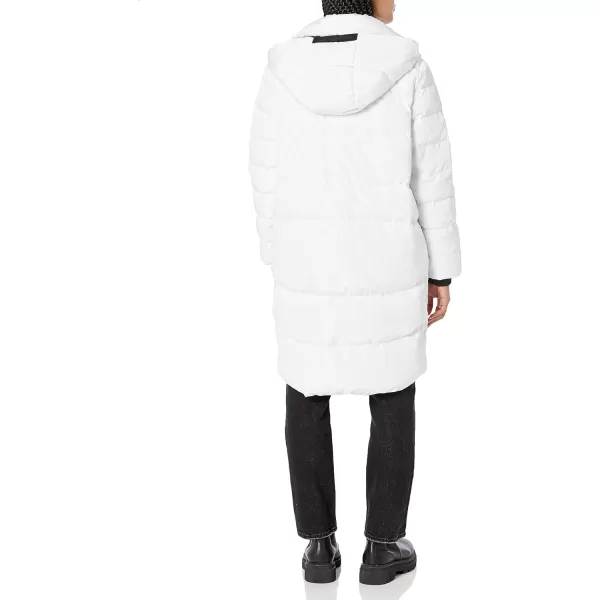 Karl Lagerfeld Paris Womens Knit Cuff Hooded JacketWhite