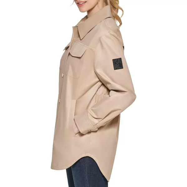 Karl Lagerfeld Paris Womens Oversized Shirt JacketKhaki