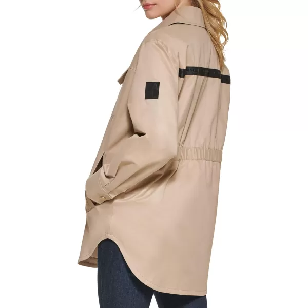 Karl Lagerfeld Paris Womens Oversized Shirt JacketKhaki