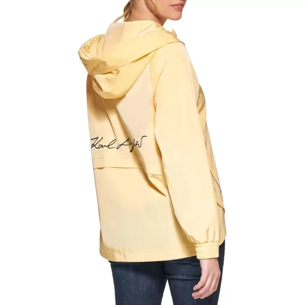 Karl Lagerfeld Paris Womens Short Zip Front with Logo on BackMellow Yellow