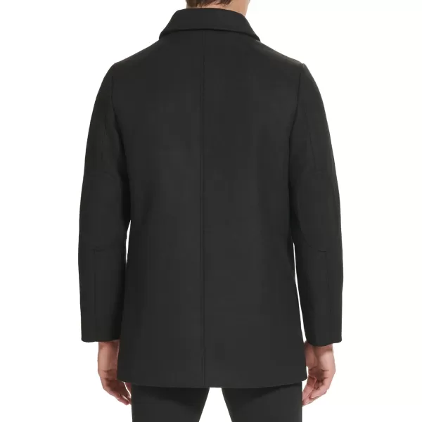 Kenneth Cole Mens Wool Single BreastFront Inner Quilted Wing Collar Coat Black LargeKenneth Cole Mens Wool Single BreastFront Inner Quilted Wing Collar Coat Black Large