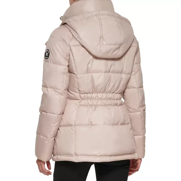 Kenneth Cole New York Womens Horizontal Zip Puffer JacketFrost