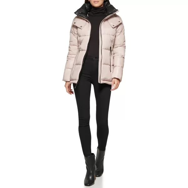 Kenneth Cole New York Womens Horizontal Zip Puffer JacketFrost