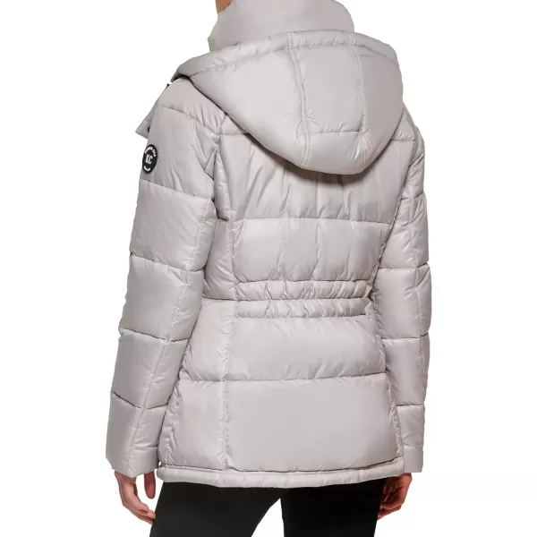 Kenneth Cole New York Womens Horizontal Zip Puffer JacketPearl