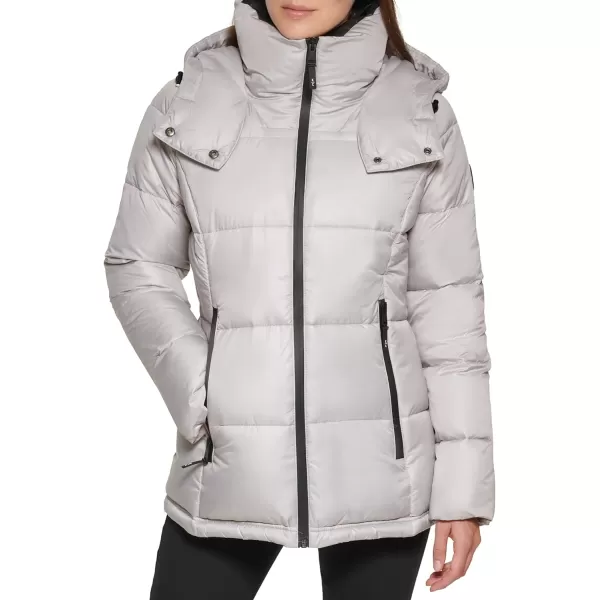 Kenneth Cole New York Womens Horizontal Zip Puffer JacketPearl