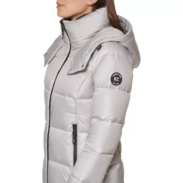 Kenneth Cole New York Womens Horizontal Zip Puffer JacketPearl