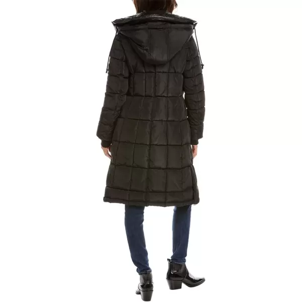 Kenneth Cole Womens Box Quilted Heavyweight Outerwear PufferBlack