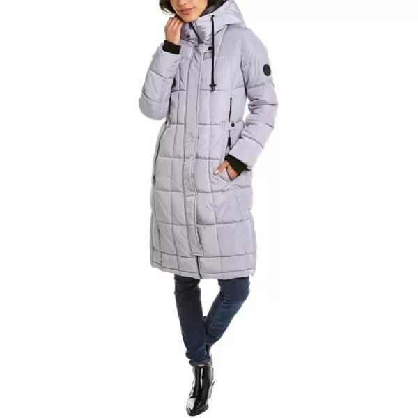 Kenneth Cole Womens Box Quilted Heavyweight Outerwear PufferLtgrey