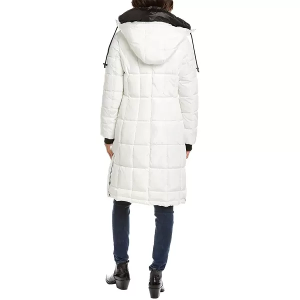 Kenneth Cole Womens Box Quilted Heavyweight Outerwear PufferWhite