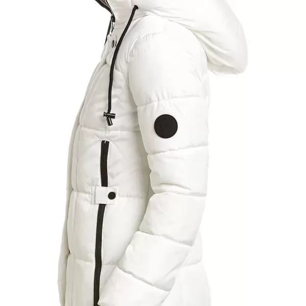 Kenneth Cole Womens Box Quilted Heavyweight Outerwear PufferWhite