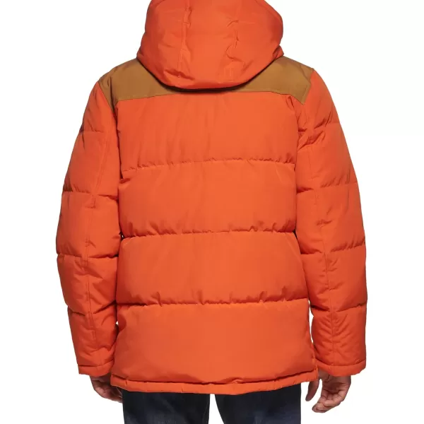 Levis Mens Arctic Cloth Quilted Performance ParkaOrangeWorker Brown