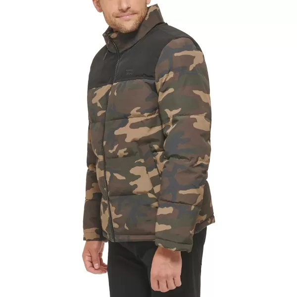 Levis Mens Arctic Cloth Retro Bubble Puffer JacketCamouflage Tonal Logo