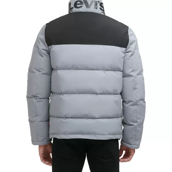 Levis Mens Arctic Cloth Retro Bubble Puffer JacketLight GreyBlack