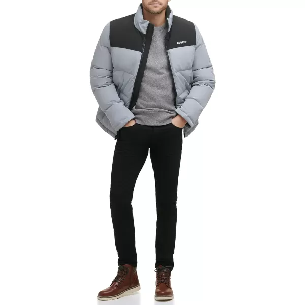 Levis Mens Arctic Cloth Retro Bubble Puffer JacketLight GreyBlack