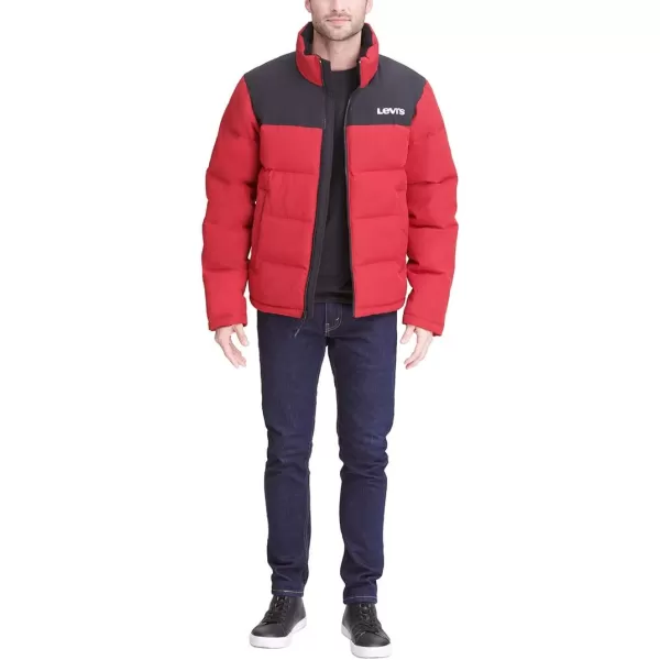 Levis Mens Arctic Cloth Retro Bubble Puffer JacketRed Black