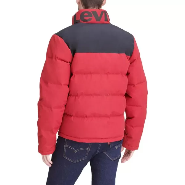 Levis Mens Arctic Cloth Retro Bubble Puffer JacketRed Black