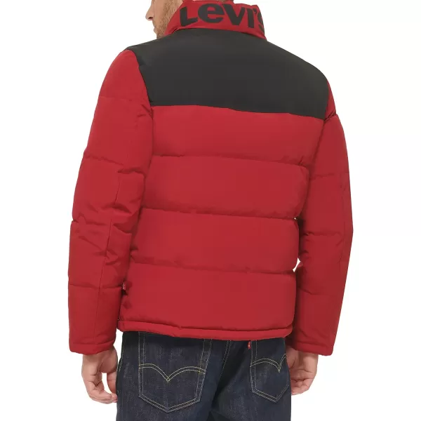 Levis Mens Arctic Cloth Retro Bubble Puffer JacketRedBlack Tonal Logo