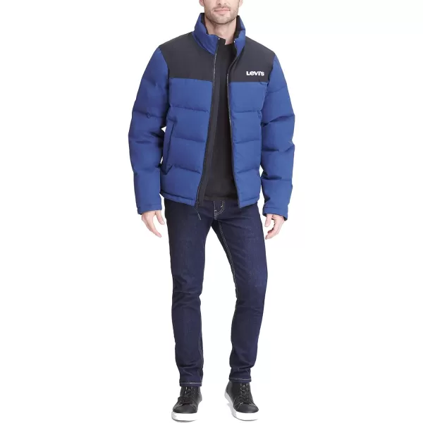 Levis Mens Arctic Cloth Retro Bubble Puffer JacketRoyal Blue Black