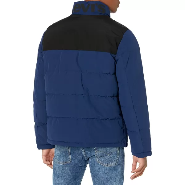 Levis Mens Arctic Cloth Retro Bubble Puffer JacketRoyal Blue Black