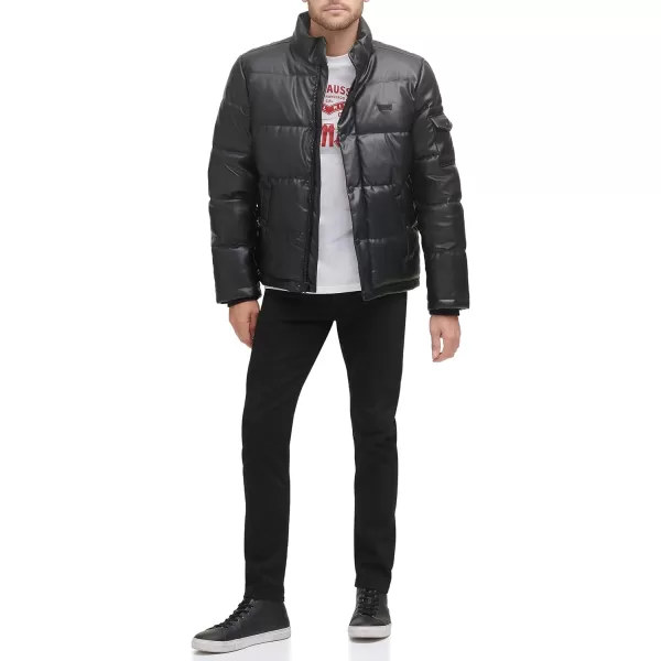 Levis Mens Bubble PufferBlack Faux Leather