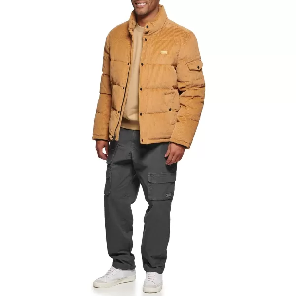 Levis Mens Bubble PufferWorker Brown Corduroy