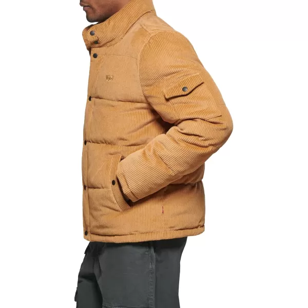 Levis Mens Bubble PufferWorker Brown Corduroy