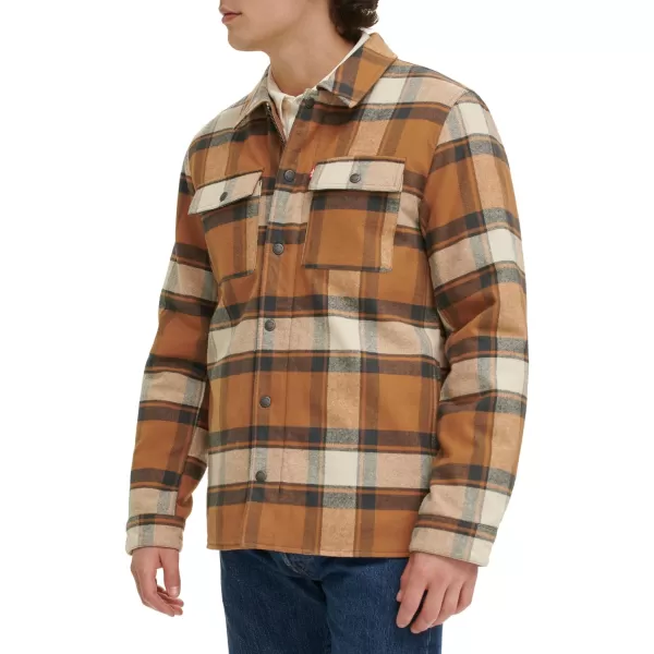 Levis Mens Classic Shirt JacketBlackBrown Plaid