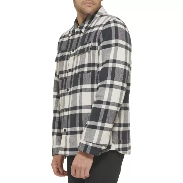 Levis Mens Classic Shirt JacketCreamNavy Plaid