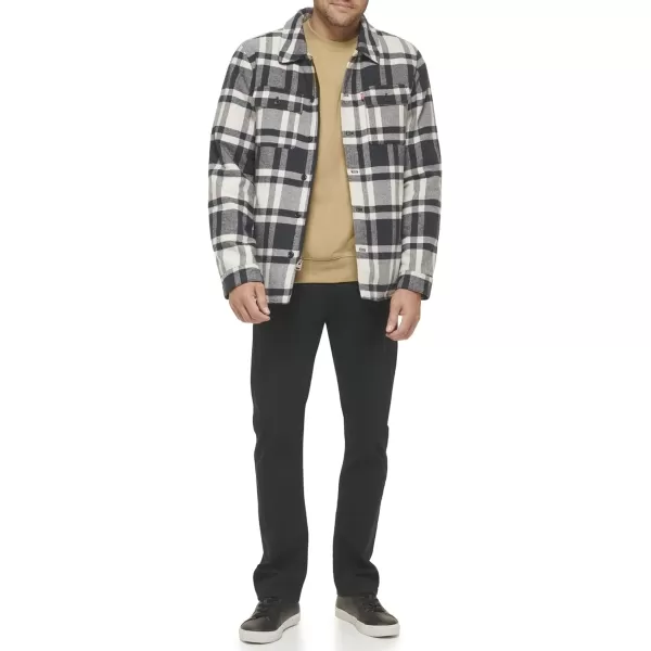 Levis Mens Classic Shirt JacketCreamNavy Plaid