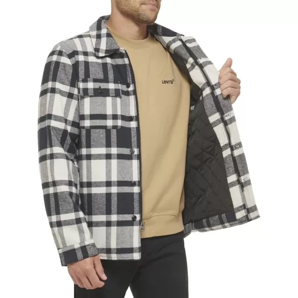 Levis Mens Classic Shirt JacketCreamNavy Plaid