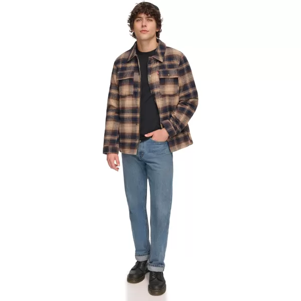 Levis Mens Classic Shirt JacketDriftwood Plaid