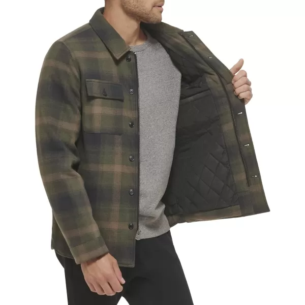 Levis Mens Classic Shirt JacketGreen Ombre Plaid