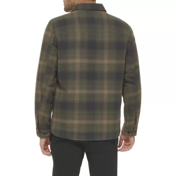 Levis Mens Classic Shirt JacketGreen Ombre Plaid