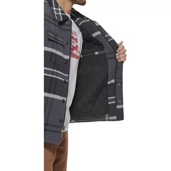 Levis Mens Classic Shirt JacketGreyCharcoal Plaid