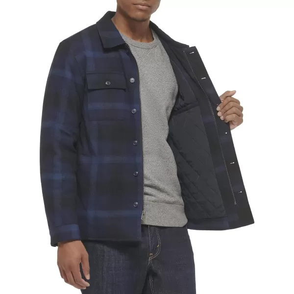 Levis Mens Classic Shirt JacketNavy Ombre Plaid