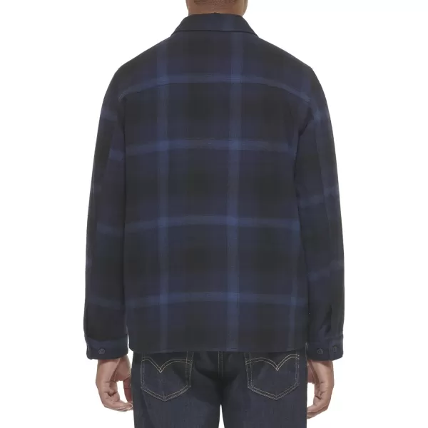 Levis Mens Classic Shirt JacketNavy Ombre Plaid