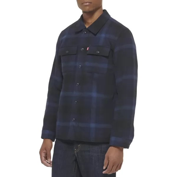 Levis Mens Classic Shirt JacketNavy Ombre Plaid