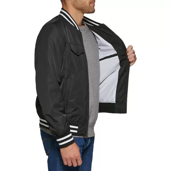 Levis Mens Colorblock Varsity Bomber JacketBlack