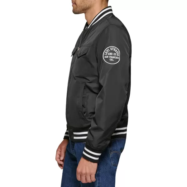 Levis Mens Colorblock Varsity Bomber JacketBlack