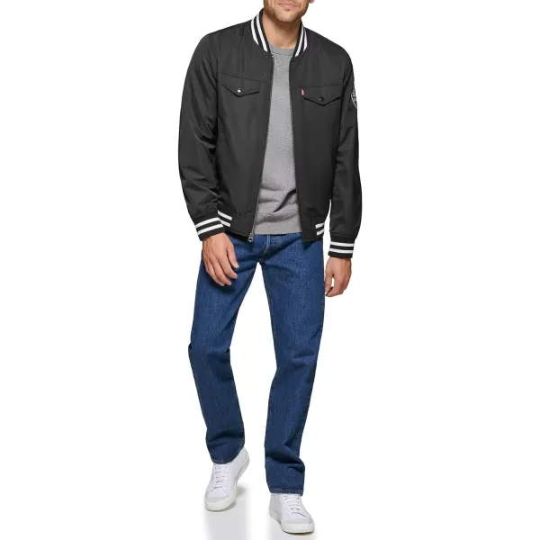 Levis Mens Colorblock Varsity Bomber JacketBlack