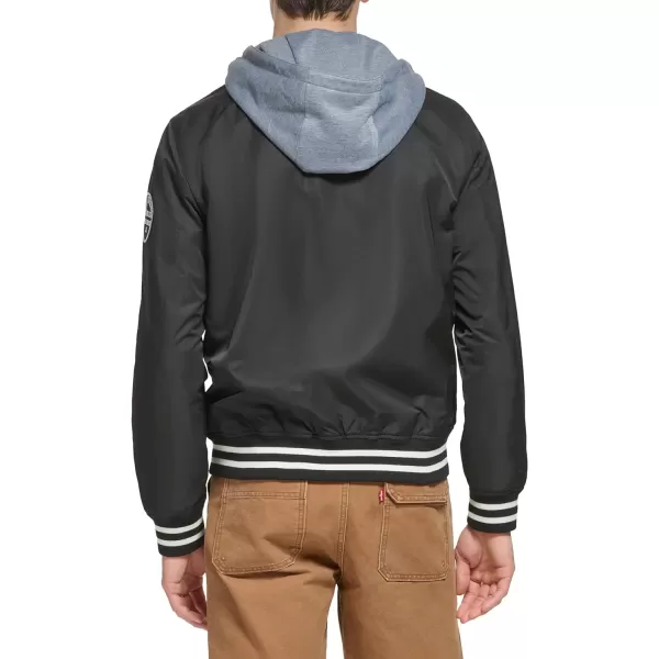 Levis Mens Colorblock Varsity Bomber JacketBlack W Hood