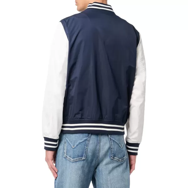 Levis Mens Colorblock Varsity Bomber JacketNavyWhite