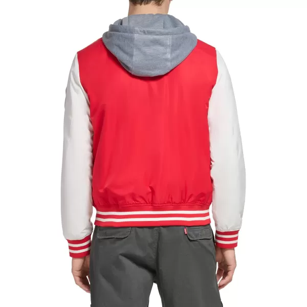 Levis Mens Colorblock Varsity Bomber JacketRed Jocket