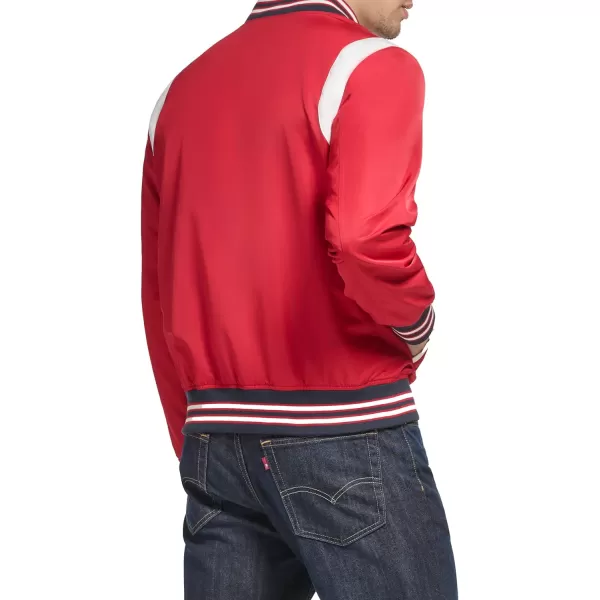 Levis Mens Colorblock Varsity Bomber JacketRed Racer Stripe