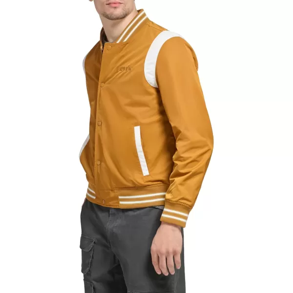 Levis Mens Colorblock Varsity Bomber JacketSpice Racer Stripe