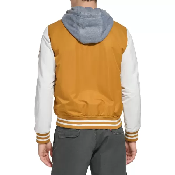 Levis Mens Colorblock Varsity Bomber JacketSpice W Hood