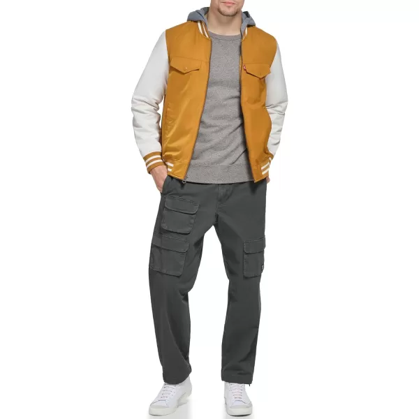 Levis Mens Colorblock Varsity Bomber JacketSpice W Hood