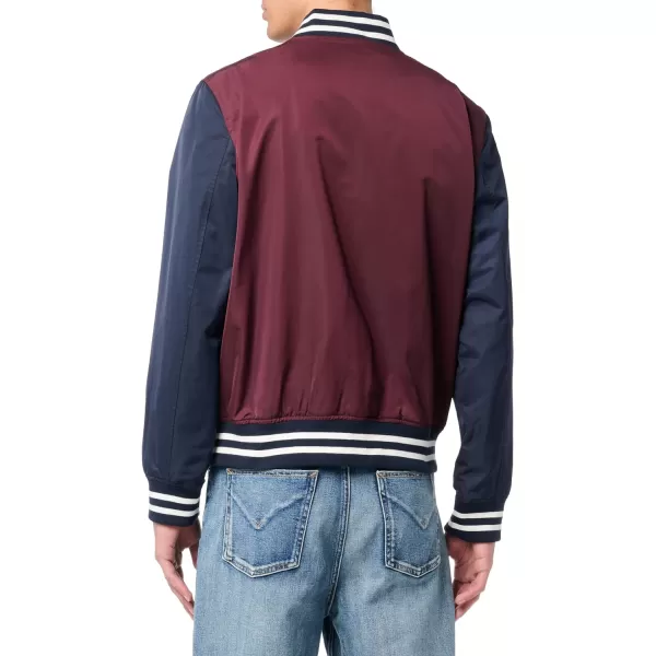 Levis Mens Colorblock Varsity Bomber JacketWine Colorblock