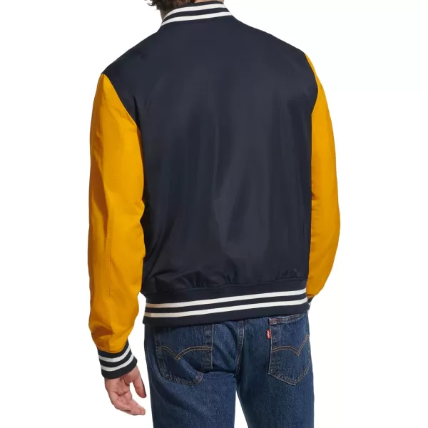 Levis Mens Colorblock Varsity Bomber JacketYellow Colorblock