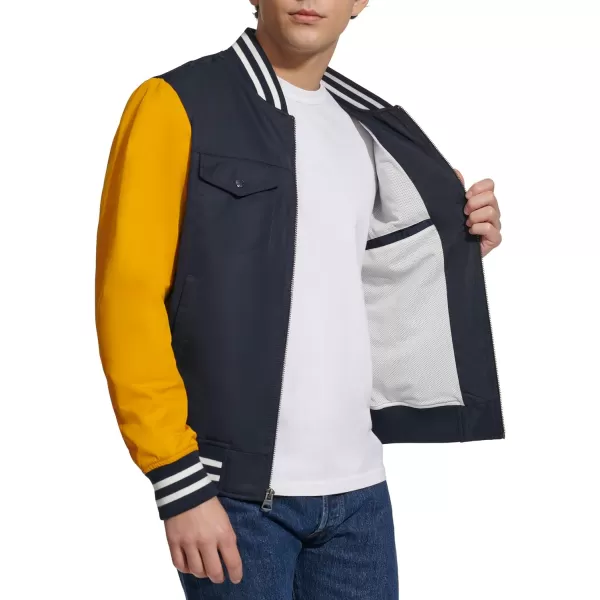 Levis Mens Colorblock Varsity Bomber JacketYellow Colorblock